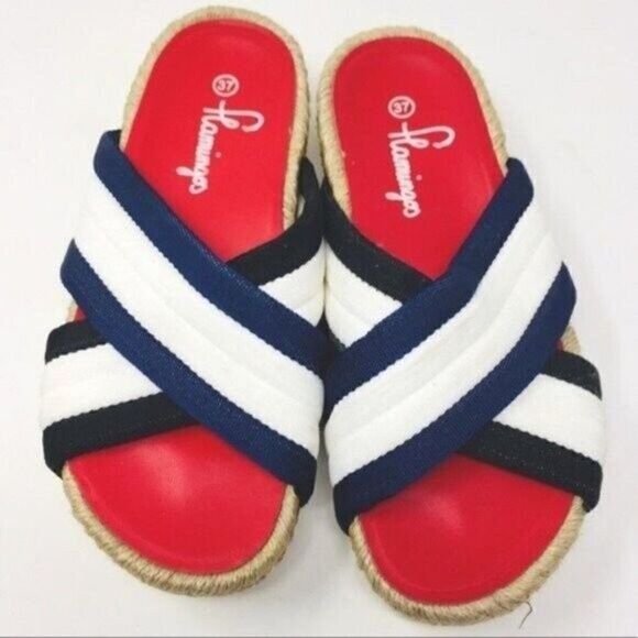 Flamingo platform Espadrille sandals EU37 BoxS - Picture 2 of 6